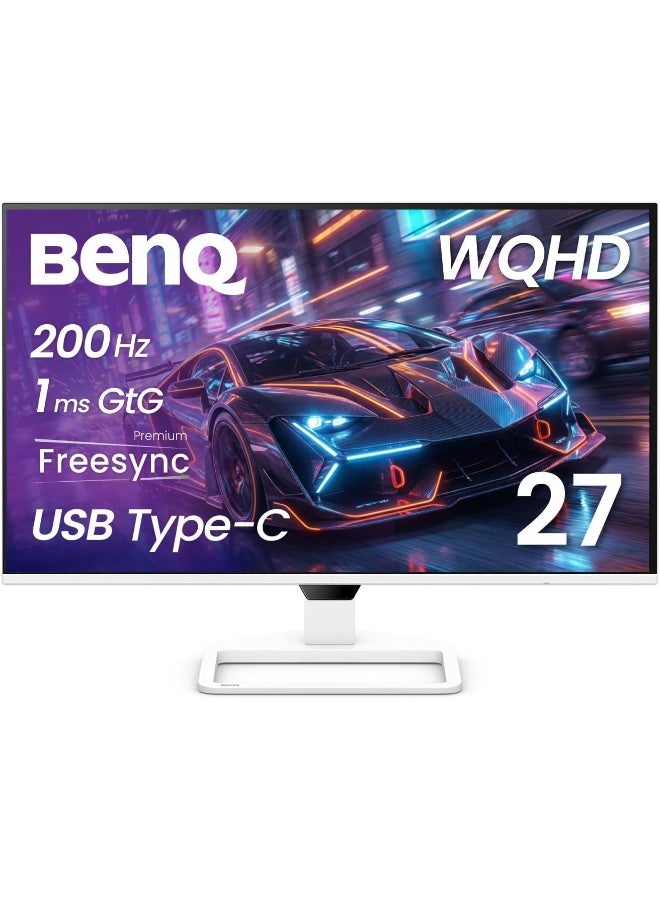 BenQ EW270Q 27" 2K QHD 200Hz IPS Gaming Monitor | USB-C (65W) | HDRi | 1200:1 Contrast | 90% P3 Gamut | 350 Nits | Built-in Speakers (5W x2) | AMD FreeSync Premium | HDMI | Game Color Mode white - Image 1