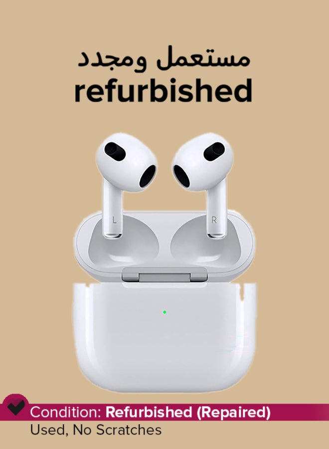 Apple Refurbished - AirPods (3rd generation) with Lightning Charging Case White - Image 1