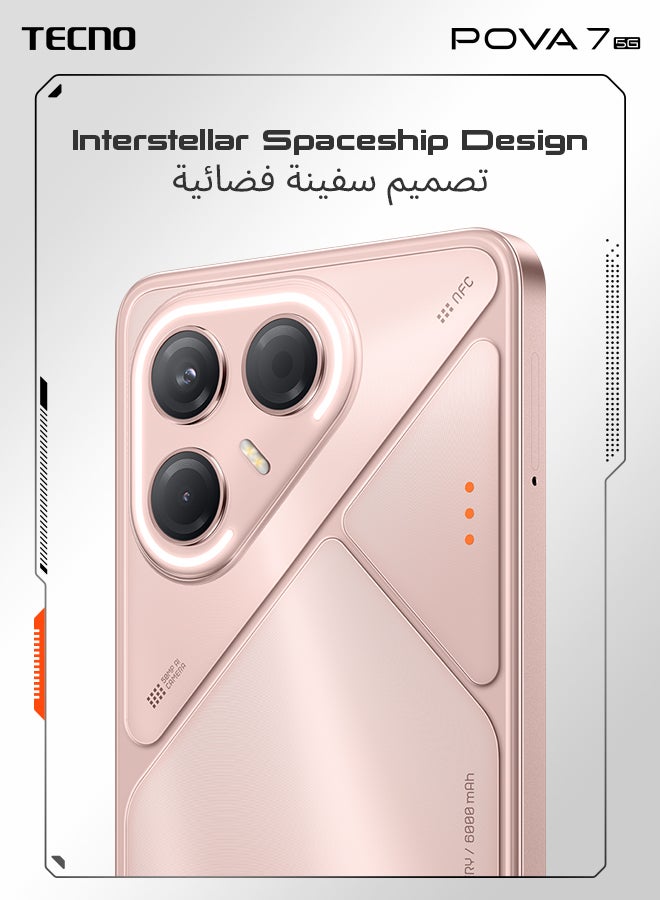 TECNO Pova 7 Dual SIM Standard Pink 8GB RAM 256GB 5G - Middle East Version - Image 2