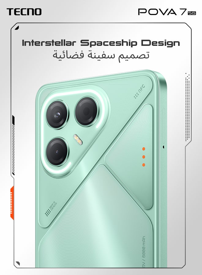 TECNO Pova 7 Dual SIM Oasis Green 8GB RAM 256GB 5G - Middle East Version - Image 2