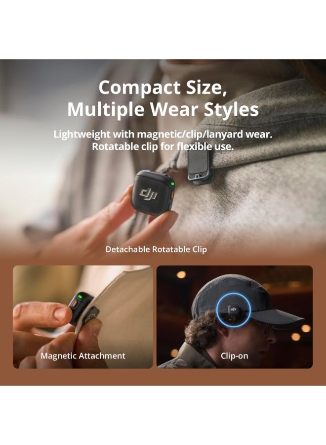 dji Mic 3 Transmitter, Wireless Mini Microphone for iPhone/Camera/Android, Lightweight & Intuitive, Lavalier Microphone, 32-bit Float, Integrated Timecode, Vlog, Interview, Streaming DJI Mic 3 Transmitter Grey - Image 5