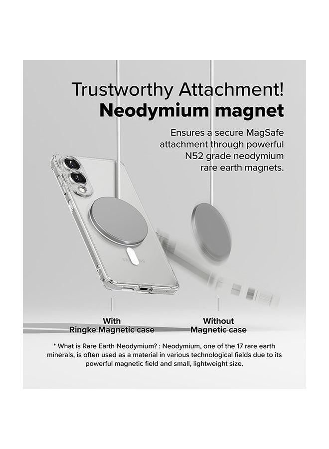 Ringke Fusion Magnetic Case For Samsung Galaxy S25 Edge Strong Magnet For MagSafe Transparent PC Hard Back Shockproof Soft TPU Bumper Phone Cover - Clear - Image 4