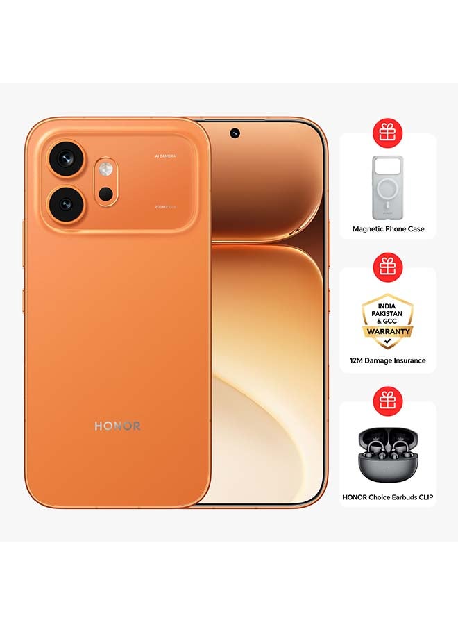 600 5G Dual SIM 8GB RAM 256GB Orange With Free  Choice Clip + Magnetic Phone Case + 12M Damage Insurance - Middle East Version