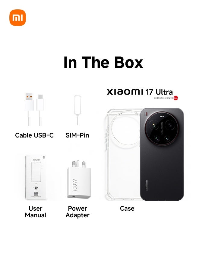 شاومي 17 ألترا بلاك ثنائي الشريحة 5G 16GB RAM 512GB + مجموعة تصوير مع محول 3 دبابيس (نسخة قابلة للتوصيل في إنجلترا) - النسخة العالمية - Image 3