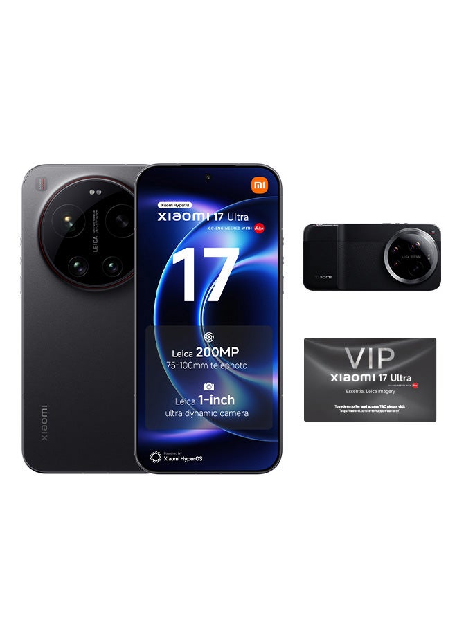 شاومي 17 ألترا بلاك ثنائي الشريحة 5G 16GB RAM 512GB + مجموعة تصوير مع محول 3 دبابيس (نسخة قابلة للتوصيل في إنجلترا) - النسخة العالمية - Image 1