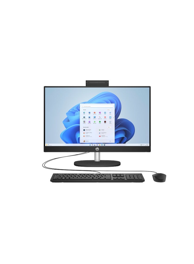 HP حاسوب مكتبي شامل 24-cr0126nh، شاشة تعمل باللمس FHD IPS مقاس 24 بوصة، معالج Intel Core i7-1355U، 8 جيجابايت RAM، 512 جيجابايت SSD، رسومات Intel Iris Xe، لوحة مفاتيح وفأرة سلكية، بدون نظام تشغيل، أسود لامع | 91H33EA - Image 3