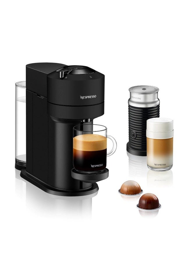 نسبرسو Vertuo Next Coffee Machine, Matt Black With Milk Frother 1.1 L 1500 W GCV1-GB-MB-NE+3694BK Matt Black - Image 1
