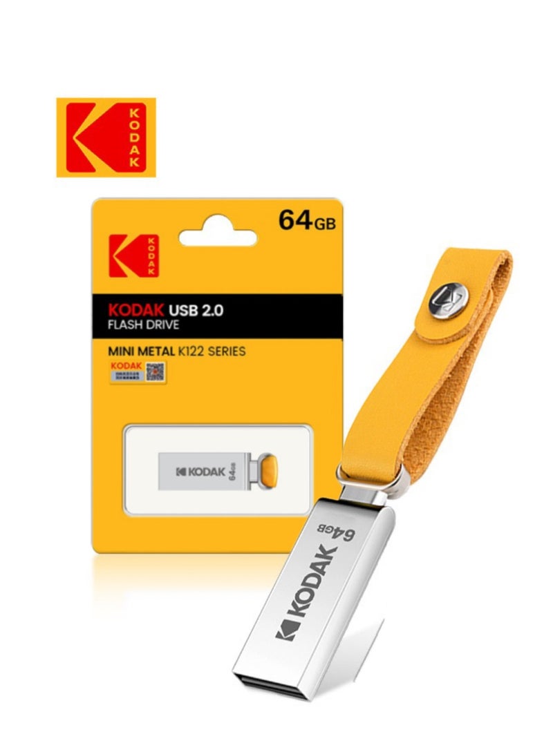كوداك محرك فلاش معدني K122 USB 2.0، محمول صغير، مقاوم للماء والصدمات، مثالي للأعمال والدراسة والتخزين اليومي - - Image 1