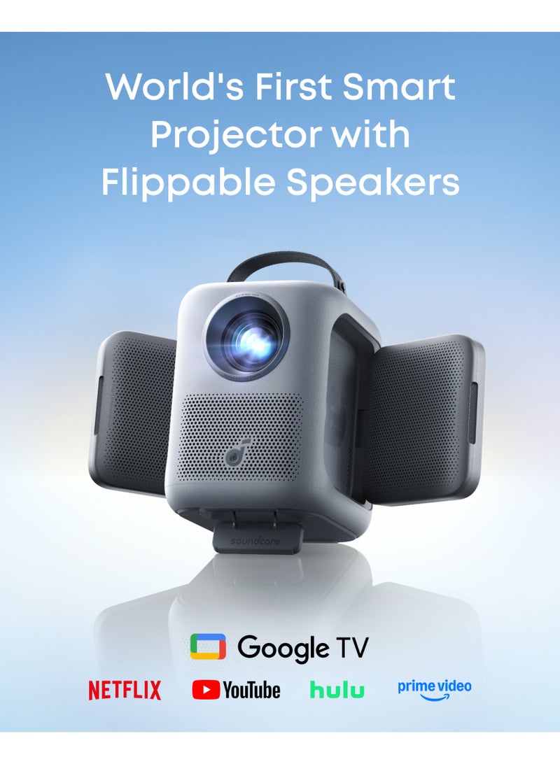 Soundcore Nebula P1i Smart Projector with WiFi and Bluetooth, Flippable Speakers, 2.0 Dolby Audio, 380 ANSI Lumens, Full HD 1080P, All-Glass Lenses, Dual 10W Stereo, GTV, Portable D2200211 Black - Image 2