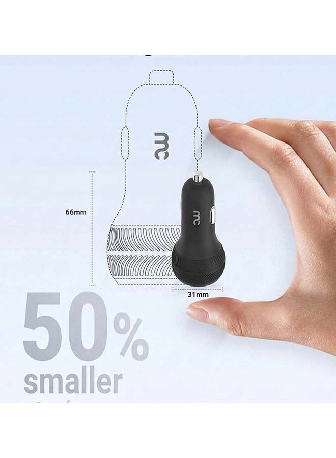 ماي كاندي شاحن سيارة Cc-D245 45W مزدوج Usb-C Pd لأجهزة Iphone و Samsung وأجهزة Usb-C، أسود - Image 5
