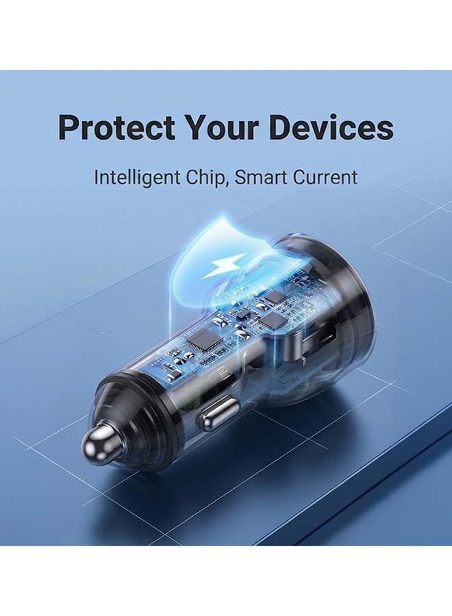 ماي كاندي شاحن سيارة Cc-D245 45W مزدوج Usb-C Pd لأجهزة Iphone و Samsung وأجهزة Usb-C، أسود - Image 4