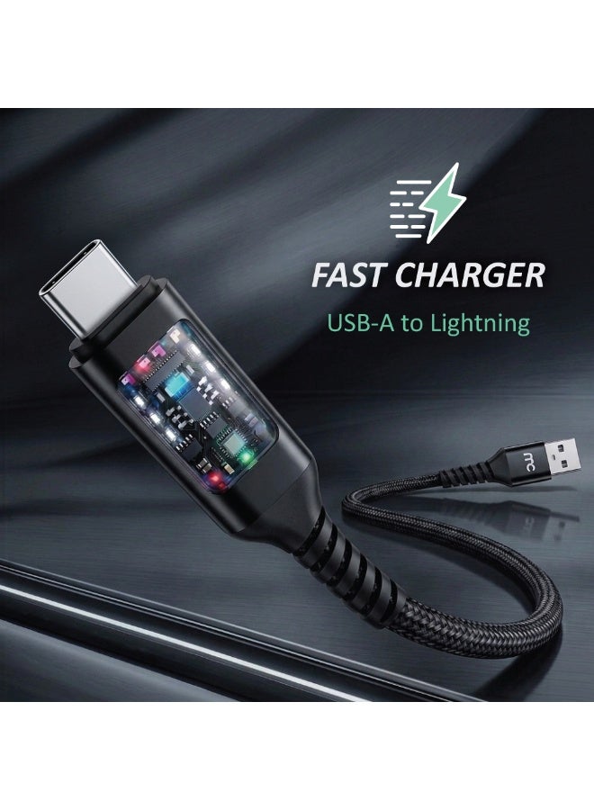 ماي كاندي C-D100A2C كابل شحن ونقل بيانات مضفر USB-A إلى USB-C، أسود - Image 1