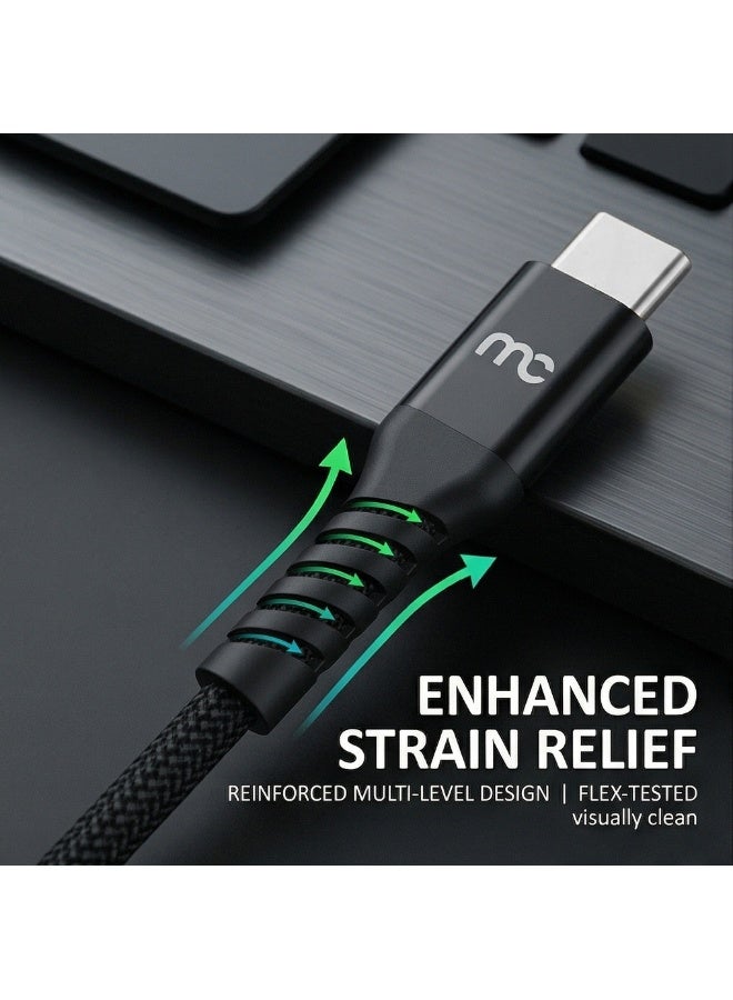 ماي كاندي C-D100A2C كابل شحن ونقل بيانات مضفر USB-A إلى USB-C، أسود - Image 4