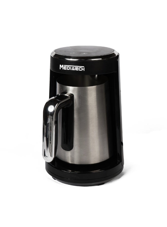 Mediatech Turka PRO Turkish Coffee & Milk Frother Machine, 450W, 240V, LFGB Certified  For Food Safe, Digital Dual Control, Stainless Steel Jar, One-Touch Operation-MT-CM105T 300 ml 450 W MT-CM105T Black/Silver - Image 1