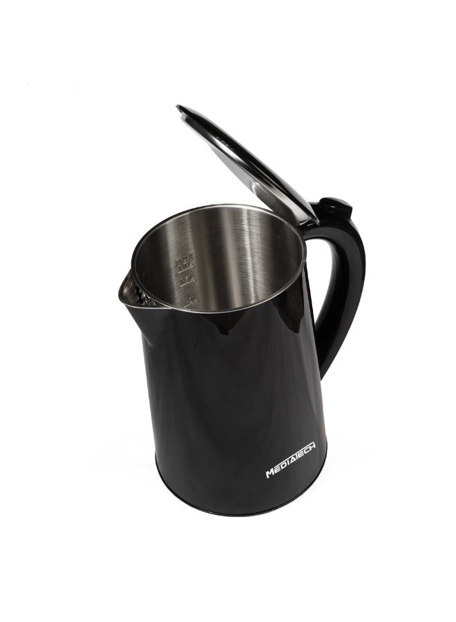Mediatech Avero 1.7 L Digital Smart Kettle – 2200 W | Stainless-Steel Interior | Double-Wall Safety | Auto Shut-Off – Black MT-KDS001 1.7 L 2200 W MT-KDS001 Black - Image 2