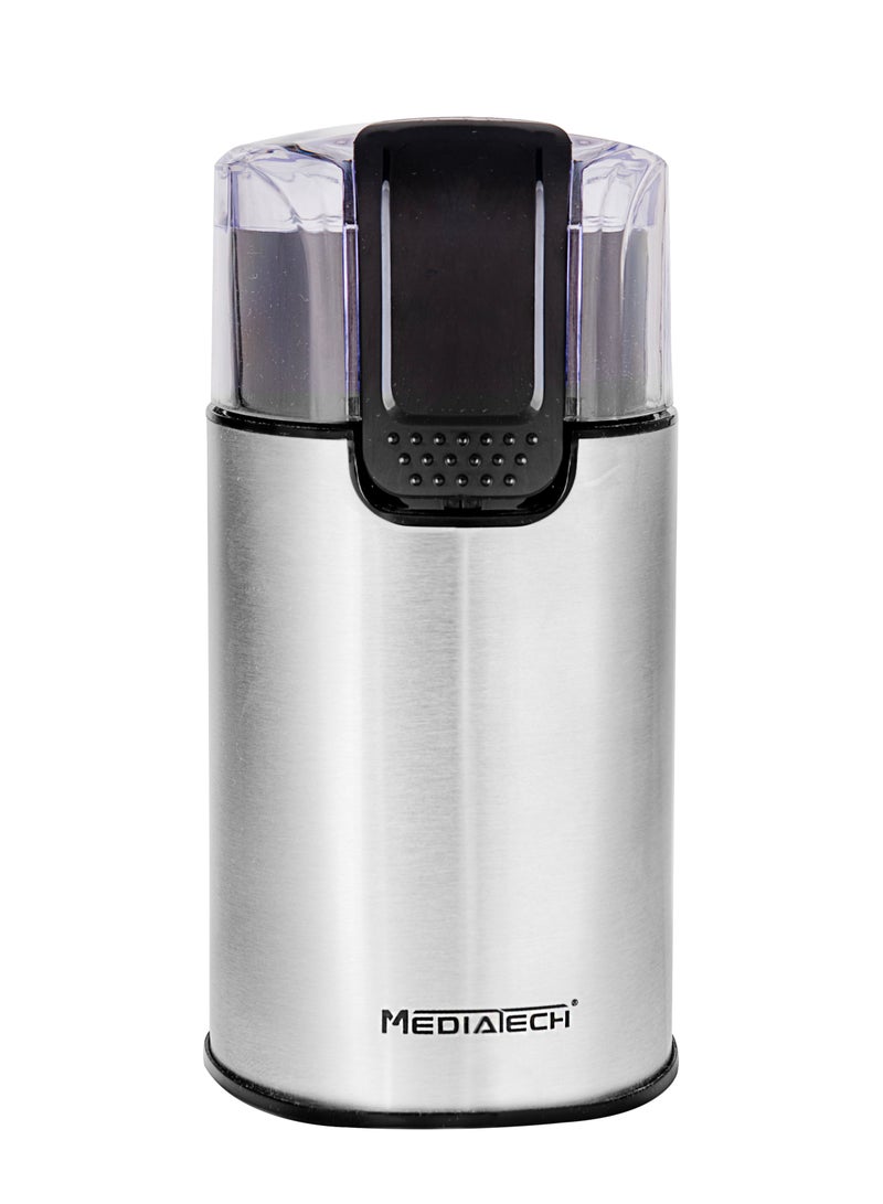 Mediatech Spice and Coffee Grinder, 150 Watt,  Stainless Body,Stainless Blades , MT-CG904- Silver 150 W MT-CG904 - Image 1