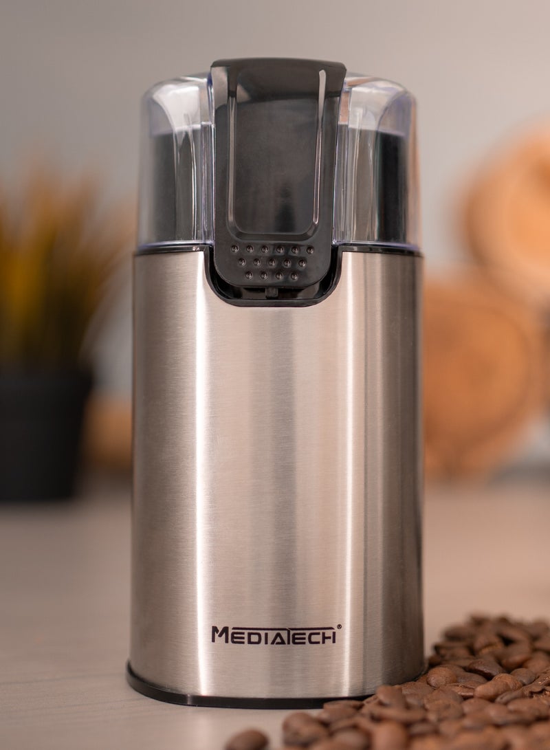 Mediatech Spice and Coffee Grinder, 150 Watt,  Stainless Body,Stainless Blades , MT-CG904- Silver 150 W MT-CG904 - Image 4