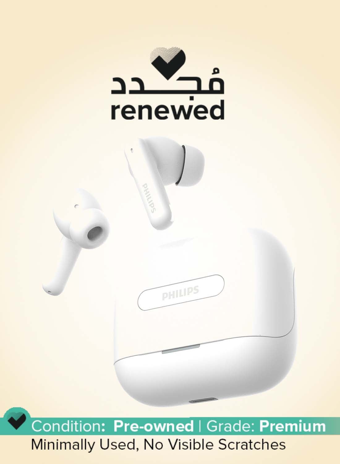 Renewed - TAT1050WT/94 Truly Wireless Earbuds with ANC, Quad Mic ENC, Up to 50 Hr Playtime, 13mm Neodymium Drivers, Multipoint, IPX5 Water Resistance, Fast Charging, Ultra Low Latency (Bright White) BRIGHT WHITE