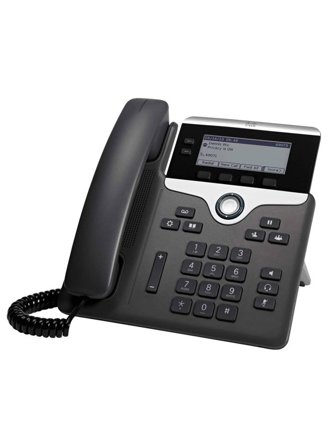 CISCO 7821 IP Phone, 3.5-inch Screen, 1 PoE Class, Full Duplex Speakerphone, Wideband Audio, 4 Soft Keys, 2 Programmable Line Keys, 10/100 Ethernet Switch, Gray | CP-7821-3PCC-K9 Grey - Image 2