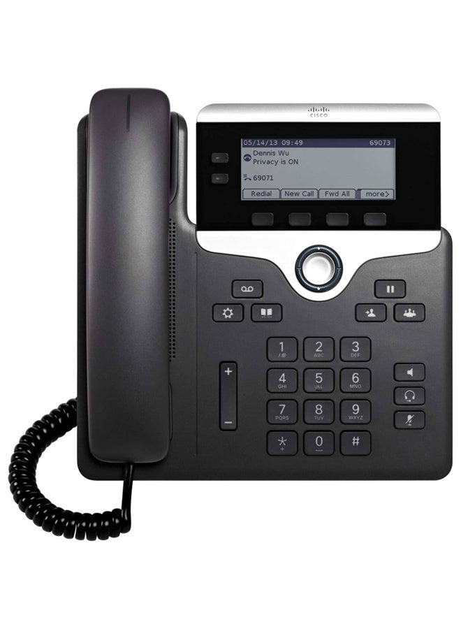 CISCO 7821 IP Phone, 3.5-inch Screen, 1 PoE Class, Full Duplex Speakerphone, Wideband Audio, 4 Soft Keys, 2 Programmable Line Keys, 10/100 Ethernet Switch, Gray | CP-7821-3PCC-K9 Grey - Image 1