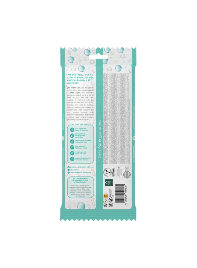 PureBorn Pure Moisture Water wipes with Prebiotic And Probiotic Complex 20 Wipes - Image 2