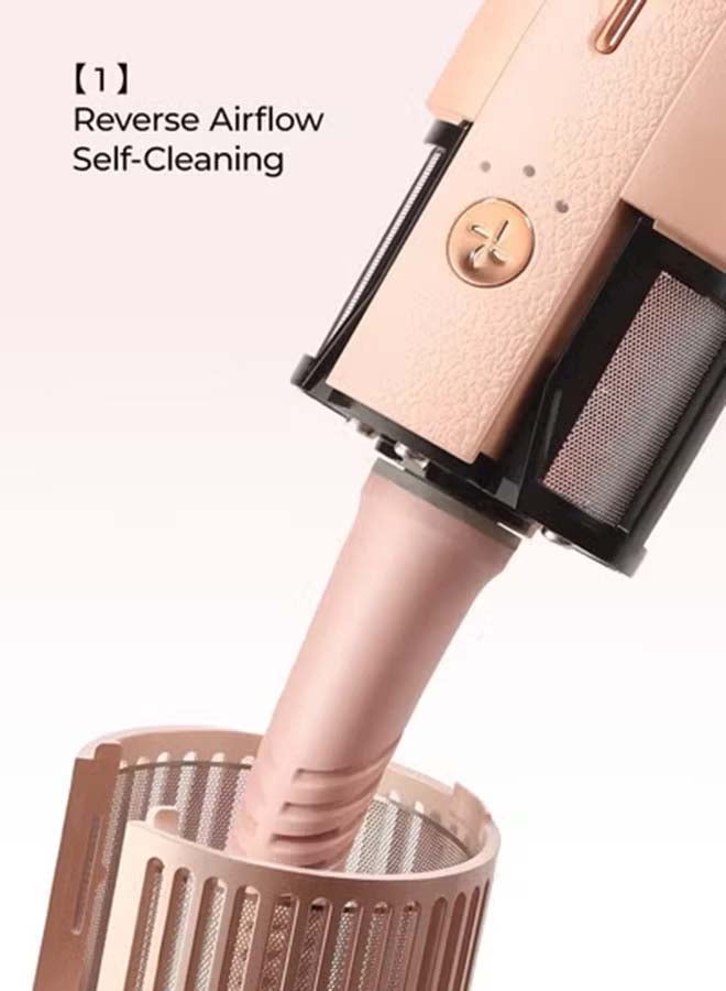 DOSCHER 1500W 5-in-1 Multi-Functional Hair Styler & Hairdryer, Double The Drying Speed, One-Button Cool Air Function,Equipped with A Curling Iron, Two Sizes of Ventilation Comb, Three Temperature Settings,Pink - Image 3