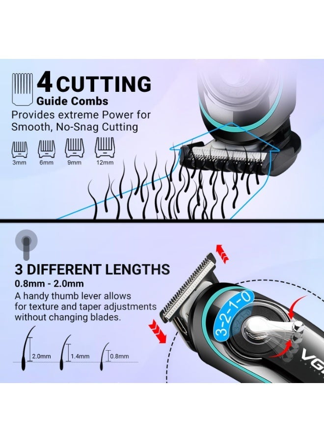 في جي آر VGR V-075 Limited Edition Professional Hair Trimmer with LED Display, 4 Guide Combs for Men (3,6,9,12 mm, ) - Image 3
