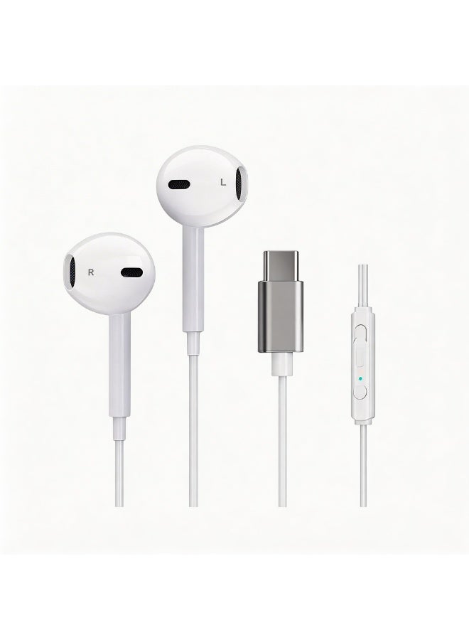 لينوفو سماعات أذن سلكية E05 مع واجهة Type-C | صوت ستيريو Hi-Fi | ميكروفون مدمج | متوافقة مع هواتف أندرويد وسلسلة آيفون 15/16/17 - Image 2