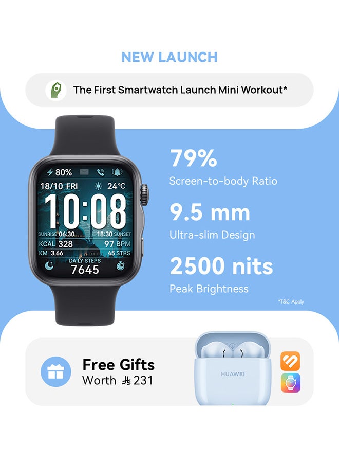 HUAWEI WATCH FIT 5 Smart Watch, Mini Workout , Advanced Sleep & Health Tracking, Sports Monitor, iOS & Android, Up to 10-Day Battery Life with Free FreeBuds SE 2 + Watch Faces + HUAWEI Health+, black - Image 1