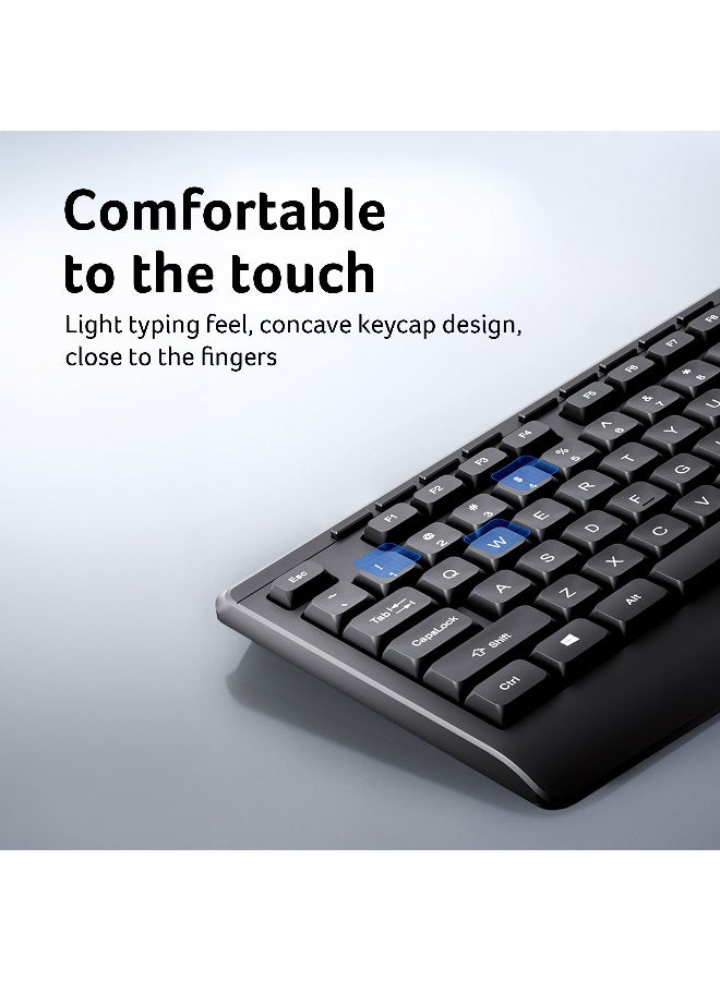 Acer Wireless Keyboard and Mouse Combo, 2.4GHz Plug & Play, Slim Ergonomic Design, Arabic/English Keys, Compatible with Windows/macOS/Android - Black - Image 4