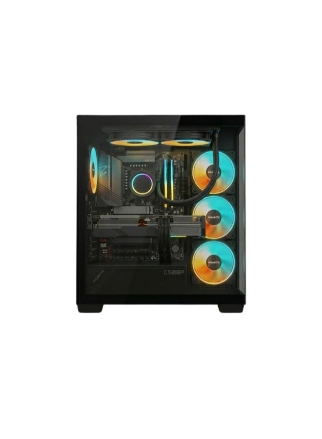 قصر الحاسبات كمبيوتر ألعاب بمعالج Intel Core i7-14700F / ذاكرة وصول عشوائي DDR5 سعة 32 جيجابايت / قرص SSD M.2 سعة 1 تيرابايت / بطاقة رسومات AMD Radeon RX 9070XT / نظام التشغيل Windows 11 Pro / أسود أسود - Image 2