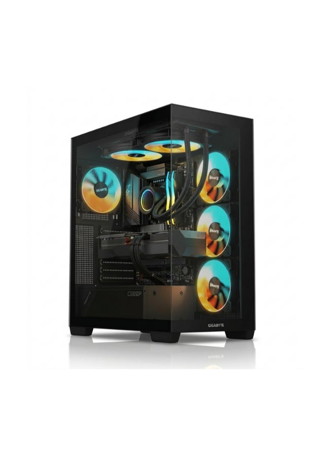 قصر الحاسبات كمبيوتر ألعاب بمعالج Ryzen 7 7800X3D / ذاكرة وصول عشوائي DDR5 RGB سعة 32 جيجابايت / قرص SSD M.2 سعة 1 تيرابايت / بطاقة رسومات Nvidia GeForce RTX 5070 سعة 12 جيجابايت / نظام التشغيل Windows 11 Pro / أسود أسود - Image 1