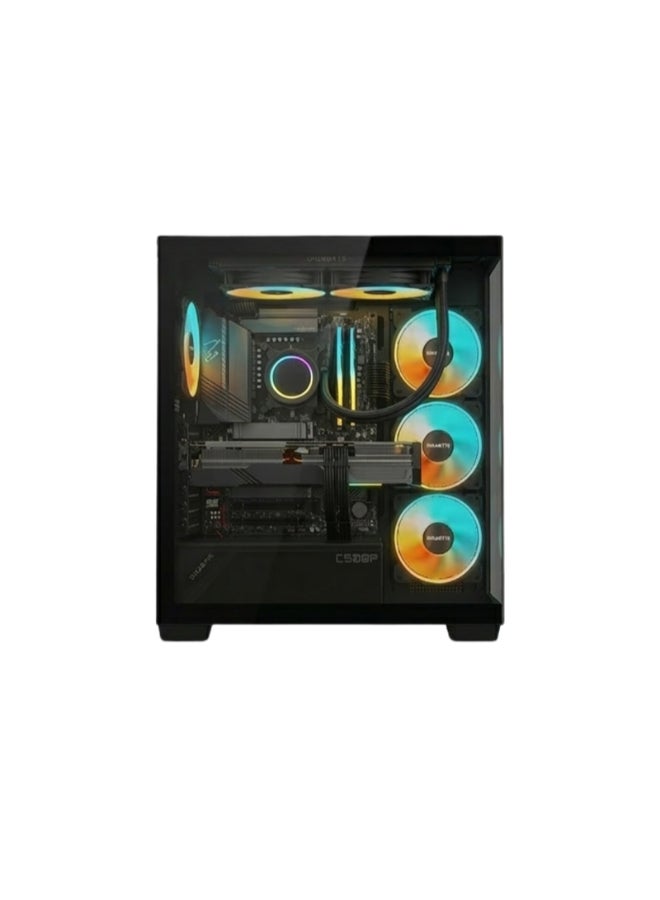 قصر الحاسبات كمبيوتر ألعاب بمعالج Ryzen 7 7800X3D / ذاكرة وصول عشوائي DDR5 RGB سعة 32 جيجابايت / قرص SSD M.2 سعة 1 تيرابايت / بطاقة رسومات Nvidia GeForce RTX 5070 سعة 12 جيجابايت / نظام التشغيل Windows 11 Pro / أسود أسود - Image 2