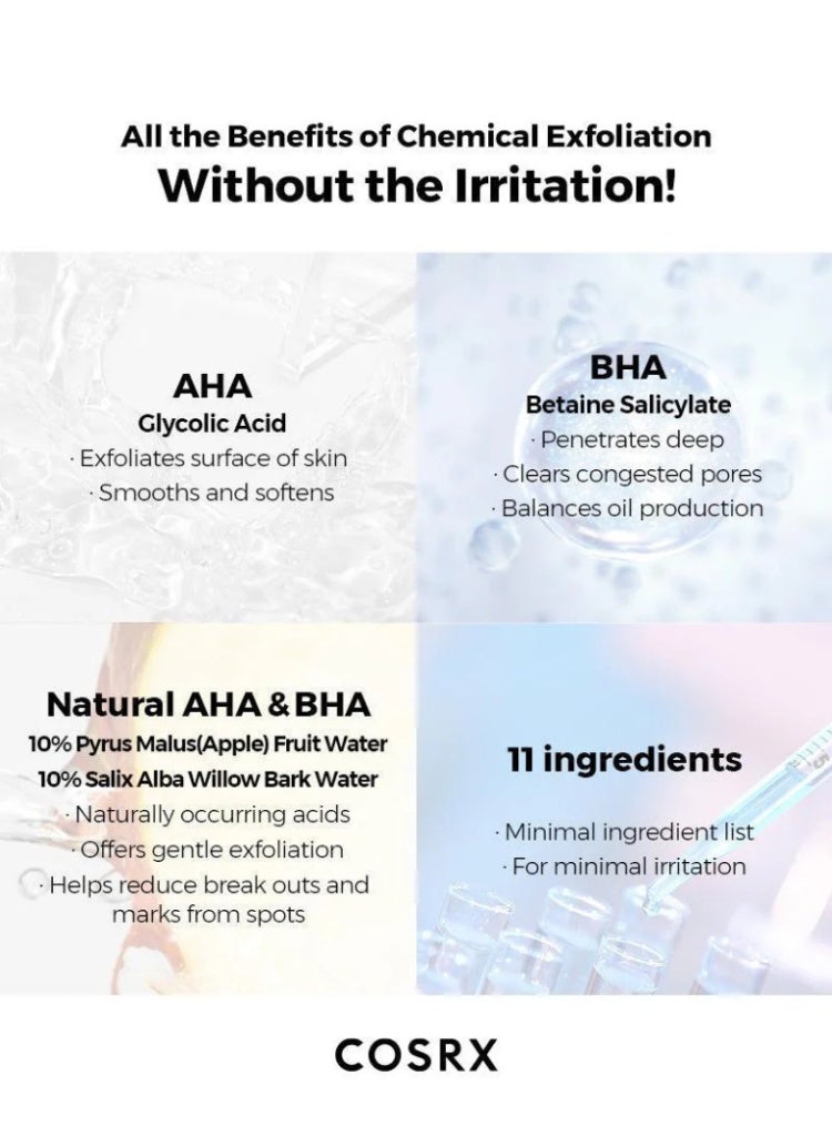 COSRX AHA/BHA Clarifying Treatment Toner 100ml - Gentle Daily Exfoliating Toner for Pore Care, Smoother Texture & Clear Skin 100ml - Image 4