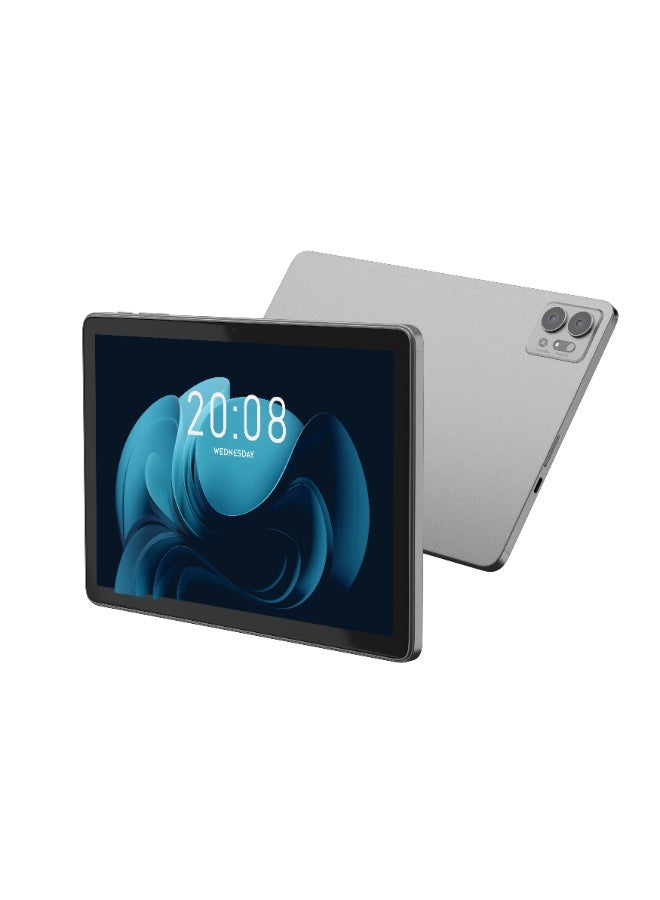جي تاب تابلت أندرويد T13 بشاشة IPS 10.1 بوصة 4GB RAM 64GB تخزين 4G LTE 6 ساعات تشغيل 5G واي فاي بلوتوث مكبرات صوت مزدوجة Type-C – فضي تيتانيوم - Image 1