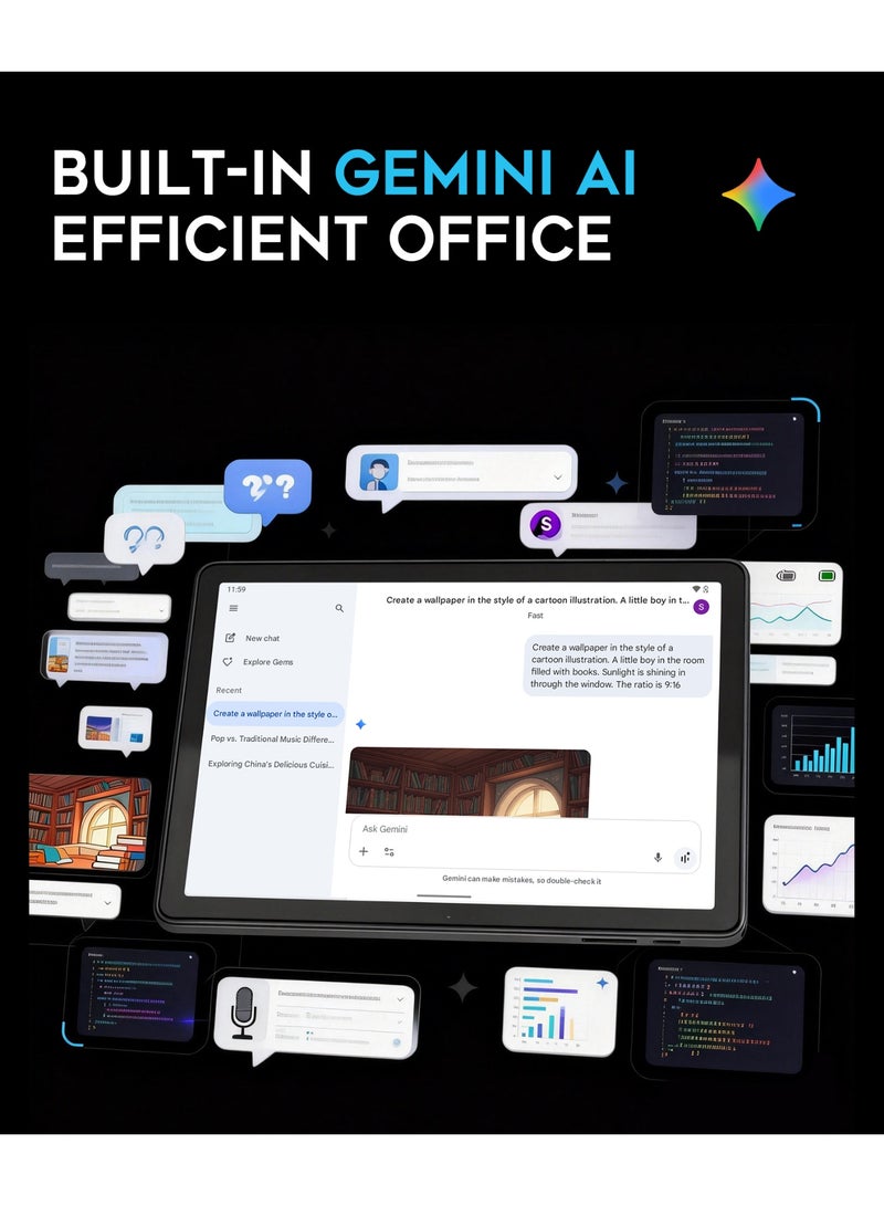 جي تاب تابلت أندرويد T13 بشاشة IPS 10.1 بوصة 4GB RAM 64GB تخزين 4G LTE 6 ساعات تشغيل 5G واي فاي بلوتوث مكبرات صوت مزدوجة Type-C – فضي تيتانيوم - Image 4
