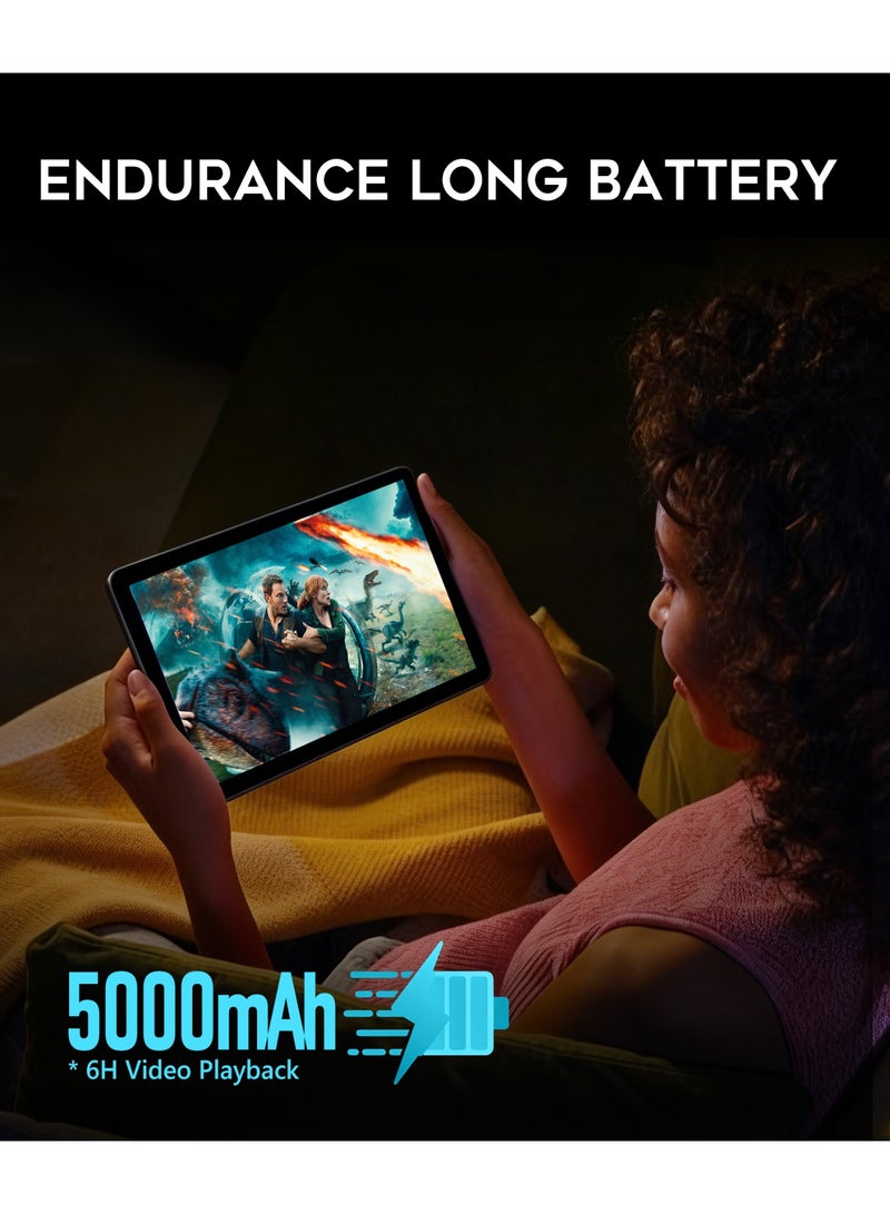 جي تاب تابلت أندرويد T13 بشاشة IPS 10.1 بوصة 4GB RAM 64GB تخزين 4G LTE 6 ساعات تشغيل 5G واي فاي بلوتوث مكبرات صوت مزدوجة Type-C – فضي تيتانيوم - Image 5