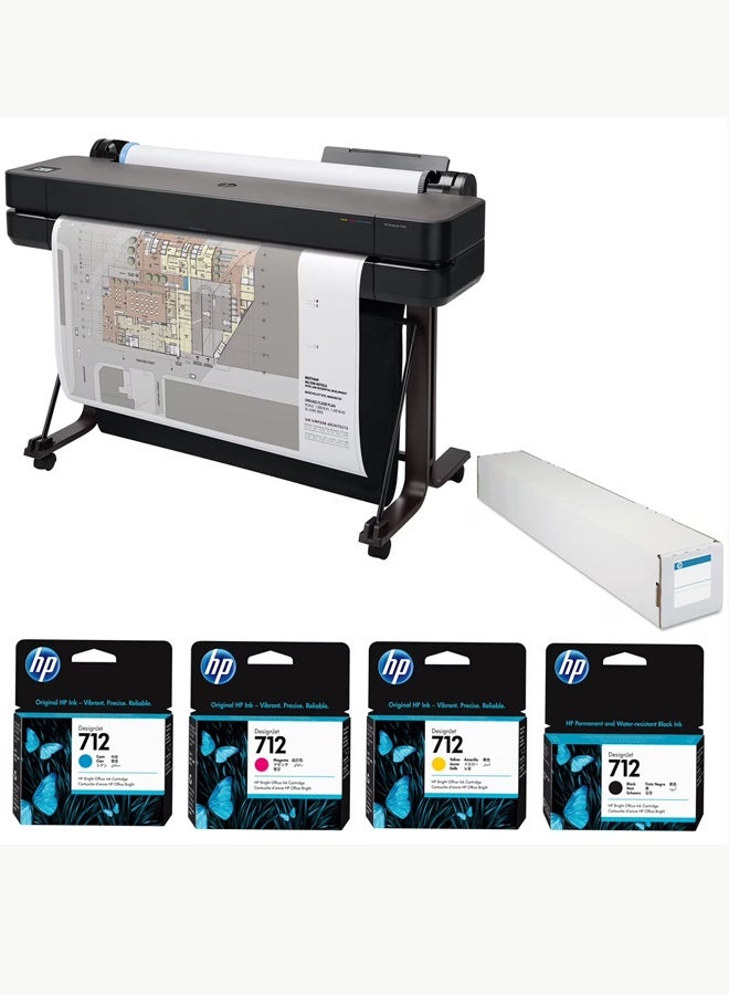 HP Original 712 29ml DesignJet Ink Cartridge for T650, T630, T230, T210 & Studio Plotter Printers (4- Pack) black,Cyan,Magenta,Yellow - Image 3