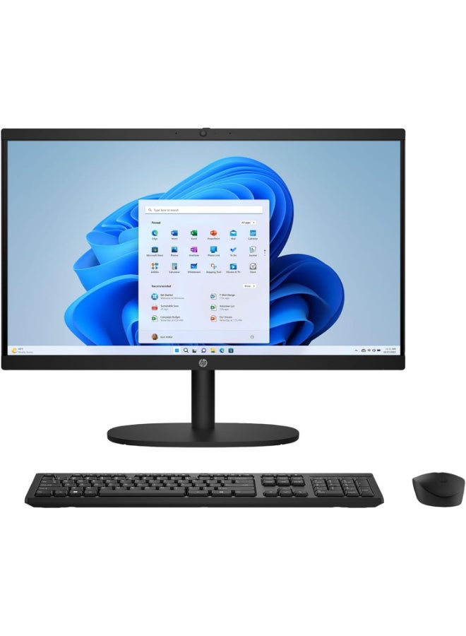 HP 22-dg0013nh AIO Desktop 21.5 Inch FHD VA Display Intel Core i3-N300 8GBDDR5 512GBSSD WiFi 6 All-in-One PC English JET BLACK - Image 1
