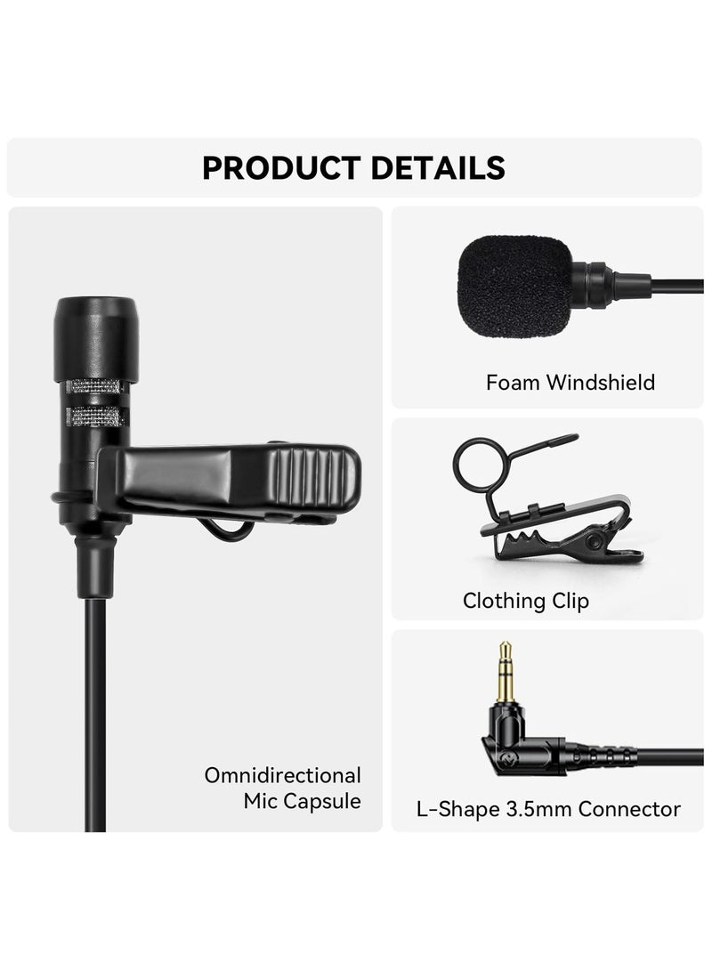 هولي لاند Hollyland Omnidirectional Lavalier Microphone for Lark Max Microphone System-Black,(1 Pack) omnidirectional lavalier Black - Image 2