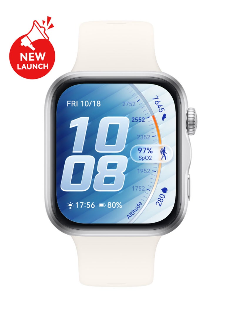 HUAWEI WATCH FIT 5 Smart Watch, 43mm FullView Display, iOS & Android, upto 10 Days Battery Life, Sleep & Health Monitor, Heart Rate Monitor, SpO2, GPS,Mini Work-out, White - Image 1