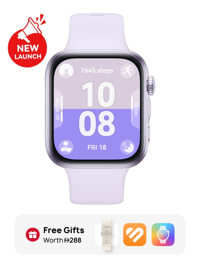 HUAWEI WATCH FIT 5 Smart Watch, 43mm FullView Display, iOS & Android, upto 10 Days Battery Life, Sleep & Health Monitor, Heart Rate Monitor, SpO2, GPS,Mini Work-out, Purple - Image 1