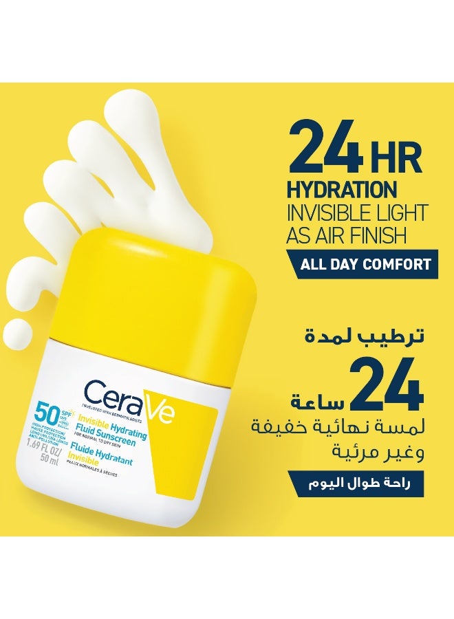 CeraVe Invisible Hydrating Fluid Sunscreen SPF50 50ml - Image 4