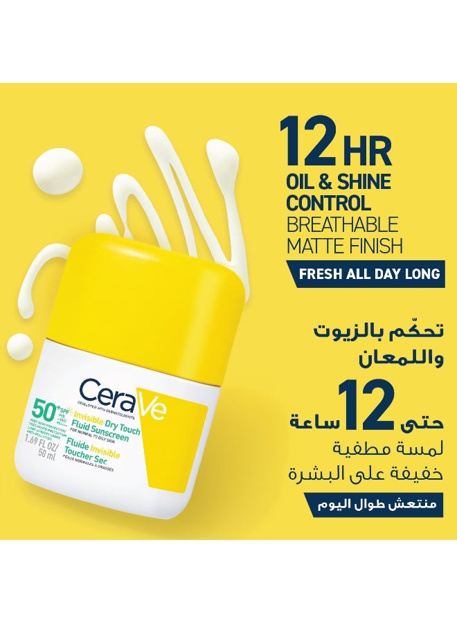 CeraVe Invisible Dry Touch Fluid Sunscreen SPF 50+ 50ml - Image 4