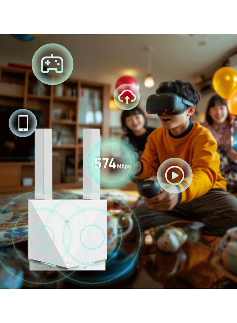 ZTE 4G LTE Wi-Fi 6 Router, K12 Mobile Hotspot, 574Mbps, Dual Antenna, 32-Device Support, 2600mAh,VoLTE, Home/Office Use white - Image 4
