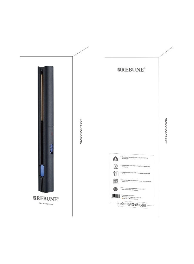 REBUNE Professional Ceramic Hair Straightener – 25W, Up to 390° - Image 3