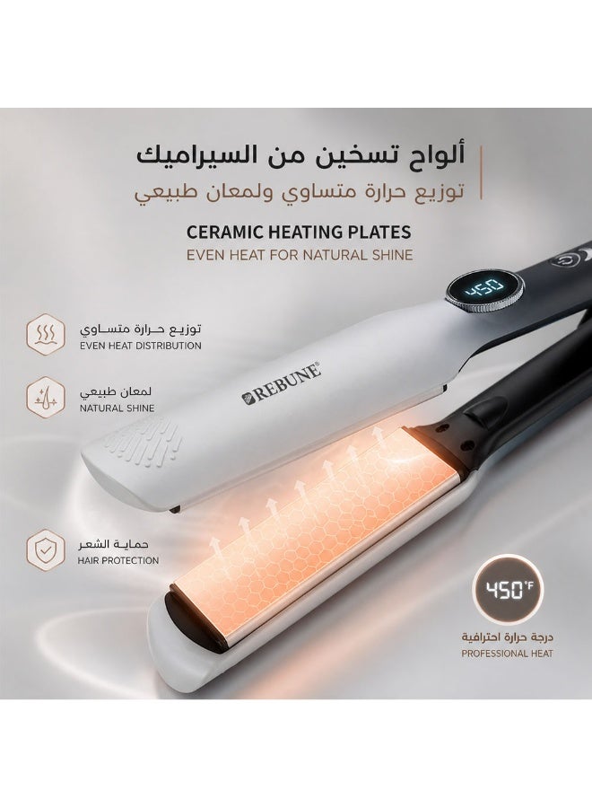 REBUNE Professional Hair Straightener with Digital Temperature Display – 65W - Image 2