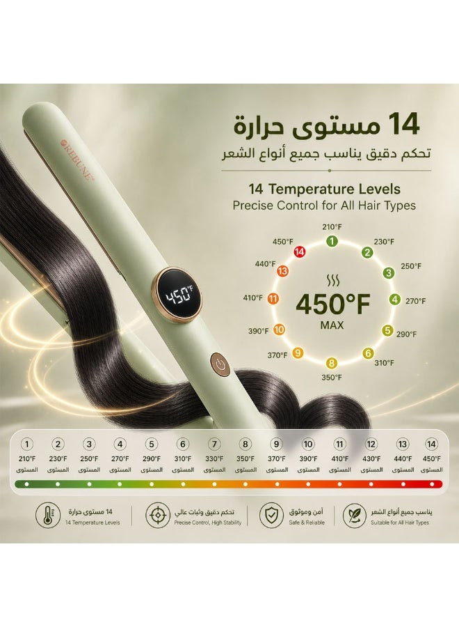 REBUNE Professional Hair Straightener with Digital Temperature Display – 55W - Image 3