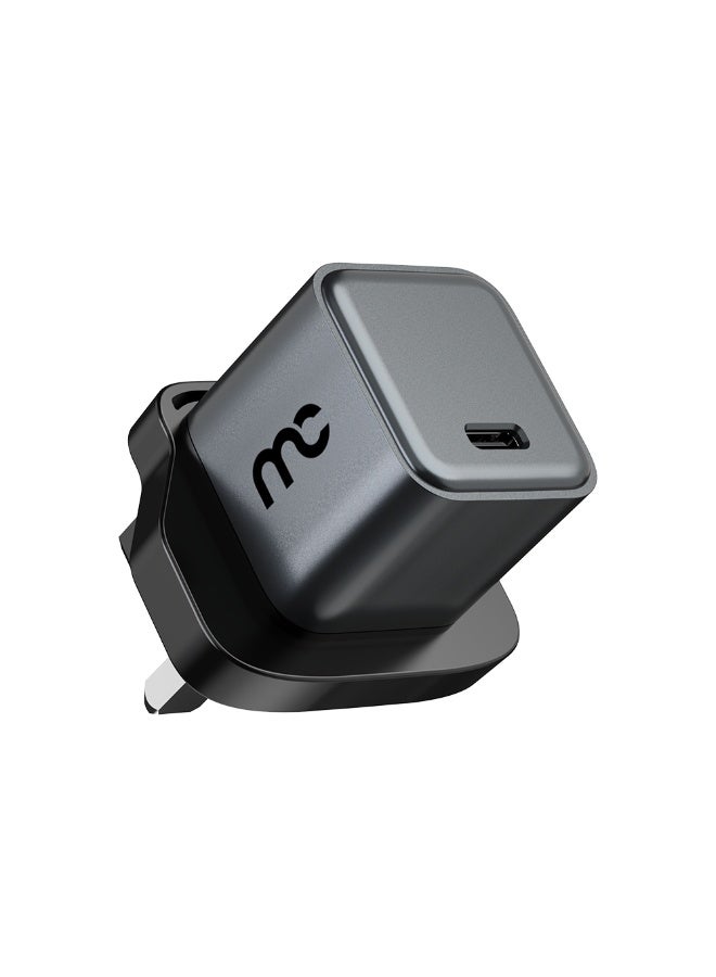 TC-E125 Travel Charger | 25W Fast Charging | USB-C | Compact Design | Gray