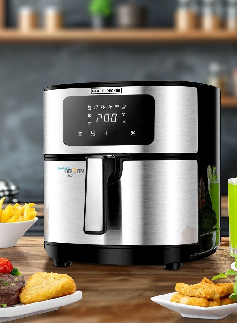BLACK+DECKER 6 in 1 Multifunction Grand Digital AerOfry 5.7 L 1500 W AF7257-B5 Silver/Black - Image 3